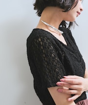 【WEB/一部店舗限定】胸ギャザーレースプルオーバー