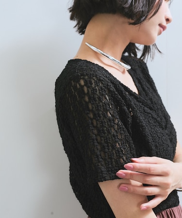 【WEB/一部店舗限定】胸ギャザーレースプルオーバー