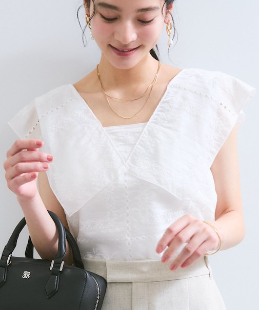 コンパクトビッグカラーブラウス