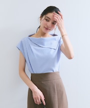 アシメオフショルブラウス