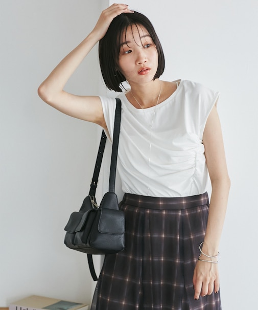 アシメギャザートップス