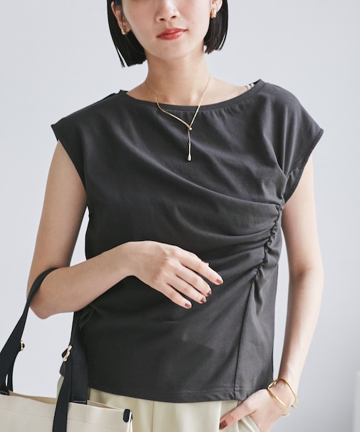 アシメギャザートップス