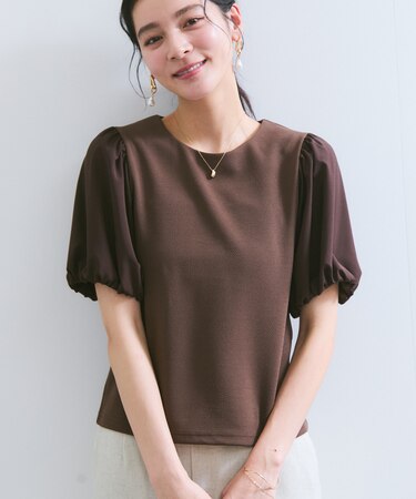 【WEB限定】ドッキング袖ボリュームカットソー