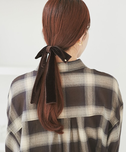 ベロアリボンヘアカフ