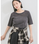 【WEB/一部店舗限定】シアーベロアハーフスリーブカットソー