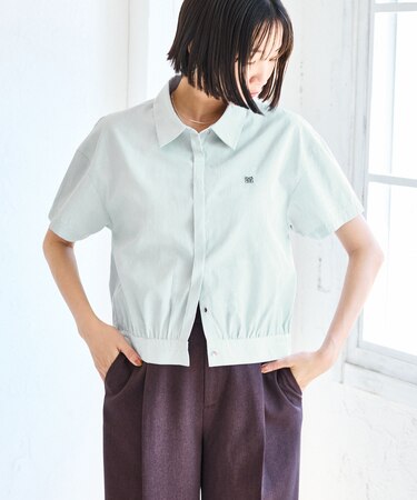 刺繍ロゴハーフスリーブシャツ