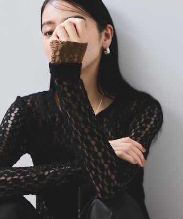 【WEB/一部店舗限定】レース配色プルオーバー