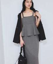 【WEB限定】【美easy】ウーリッシュ ペプラム切替キャミワンピース【洗える】