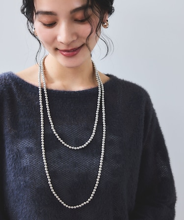 ロングパールネックレス
