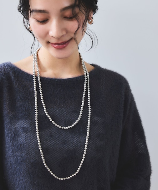 ロングパールネックレス