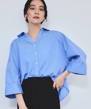 【WEB限定】スキッパーワイドスリーブシャツ/通勤対応