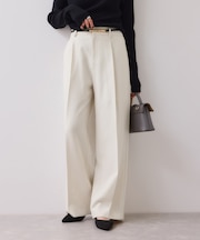 【美easy】ウーリッシュワンタックワイドパンツ【セットアップ対応/洗える】