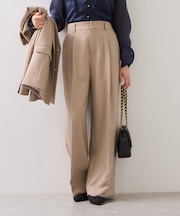 【美easy】ウーリッシュワンタックワイドパンツ【セットアップ対応/洗える】