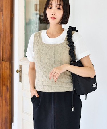 【前後2WAY】ケーブルニットタンクトップ