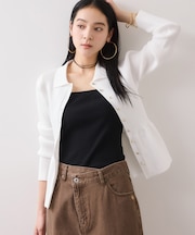 【洗える】襟付きペプラムカーディガン