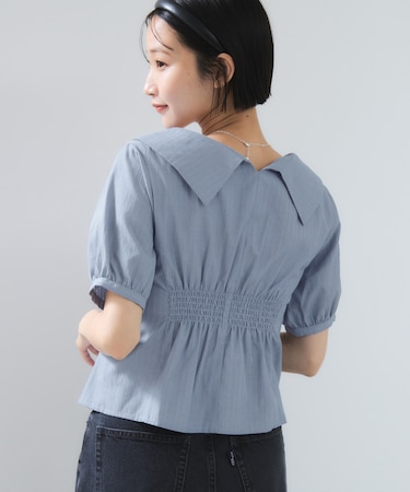 ビックカラーシャツブラウス