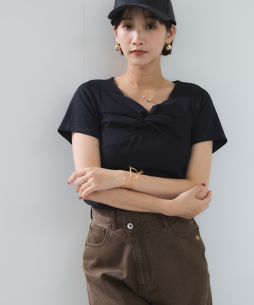 ツイストテレコカットソー