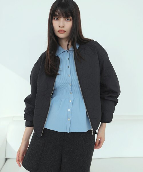 美品　DRESSTERIOR レザーパイピングブルゾン 合皮パイピングブルゾン｜ビスの通販｜&mall（アンドモール