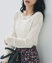 シアーベロアロングスリーブTシャツ