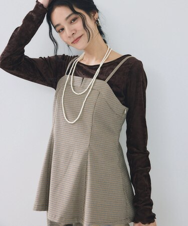 シアーベロアロングスリーブTシャツ