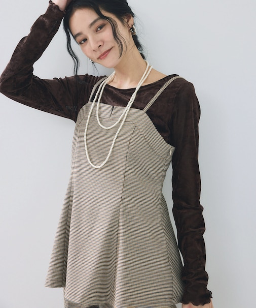 シアーベロアロングスリーブTシャツ