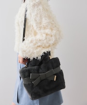 【2WAY】ファーリボントートバッグ