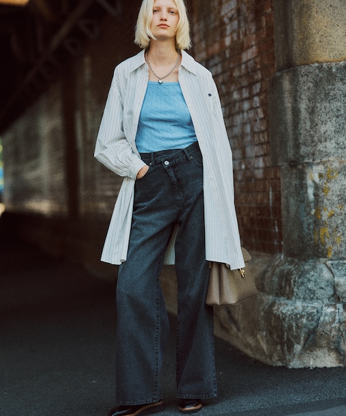 【POLO BCS】VIS別注クロスベルトストレートワイドデニム