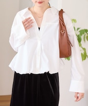 【WEB限定】バルーンペプラムブラウス