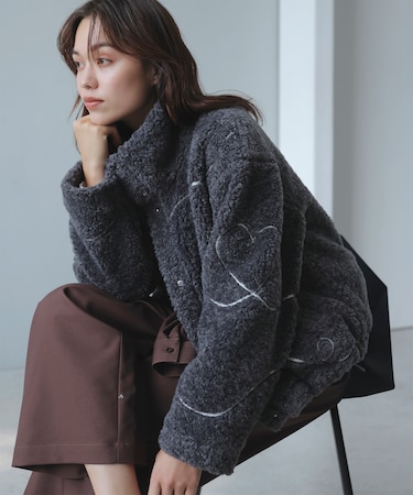 ジャガードボアブルゾン