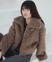 ブローチ付きアソートファーブルゾン