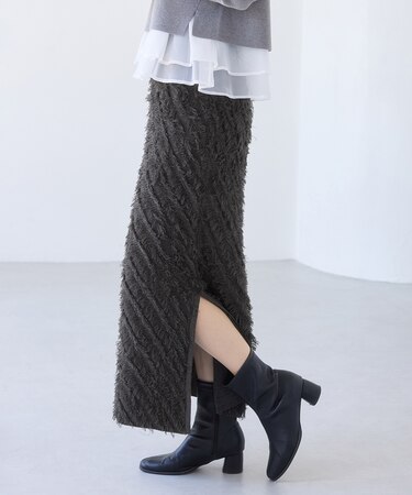 フリンジニットナロースカート