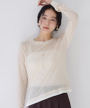 配色レイヤードシアーロンT