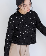 ドットジャガードカーディガン