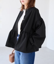 【WEB限定】バルーンスリーブペプラムブルゾン