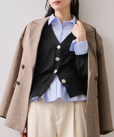 【WEB限定】メタル釦オーバーサイズカーディガン