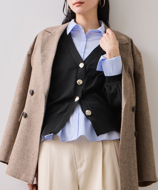 【WEB限定】メタル釦オーバーサイズカーディガン