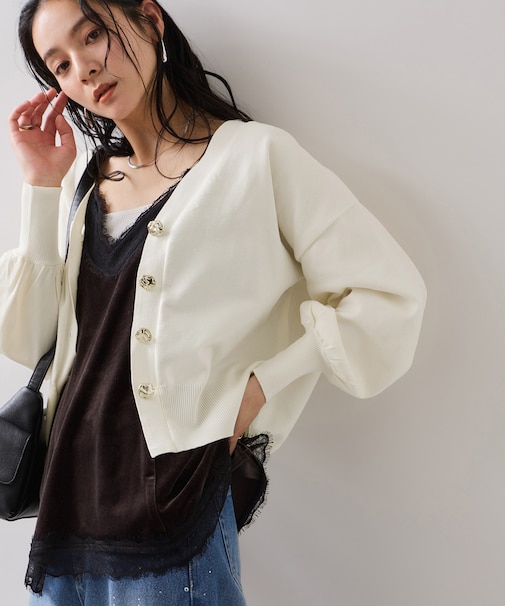【WEB限定】メタル釦オーバーサイズカーディガン