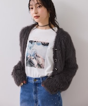 ラビットファーVネックカーディガン/イージーケア・WEB限定カラー