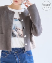 接結ミニフェザーニットジャケットカーディガン/一部WEB限定カラー