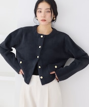 接結ミニフェザーニットジャケットカーディガン/一部WEB限定カラー