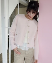 接結ミニフェザーニットジャケットカーディガン/一部WEB限定カラー