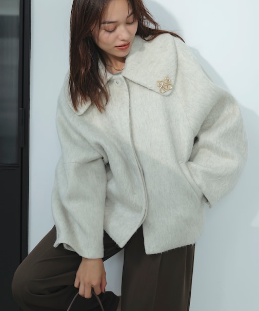 【アウター総選挙1位】ビッグカラーモモンガショートコート