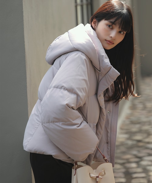 アウター総選挙3位】フード取り外し可能軽量ダウンブルゾン/2WAY・撥水
