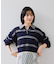 【WEB/一部店舗限定】ボーダー柄ポロニットプルオーバー