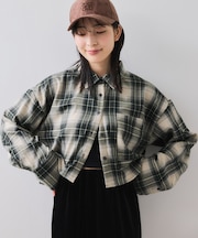 【WEB/一部店舗限定】オンブレチェックショートシャツ