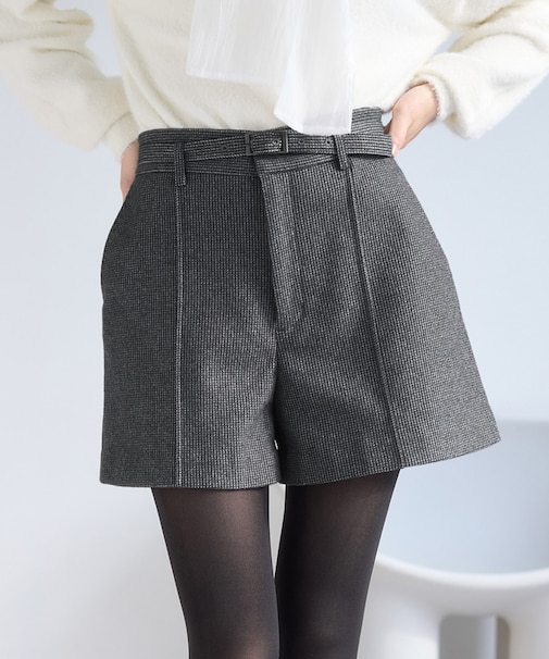 ジャージメルトンベルト付きショートパンツ