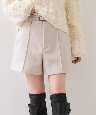 ジャージメルトンベルト付きショートパンツ