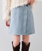 釦ポイントスエードライクミニスカート