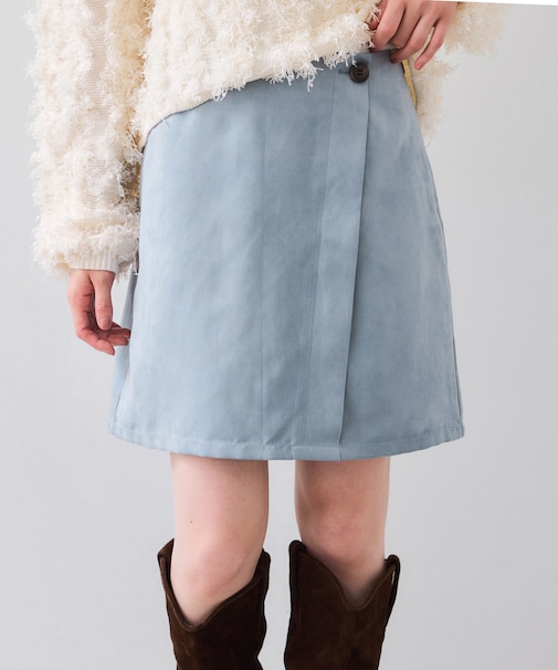 釦ポイントスエードライクミニスカート