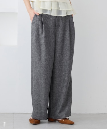 ツイード2タックワイドパンツ
